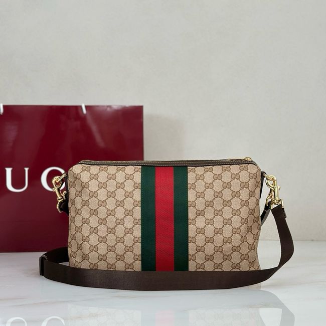 Gucci Essence Classic medium crossbody bag A002KX brown GG canvas Gucci Essence Classic medium crossbody bag A002KX brown GG canvas