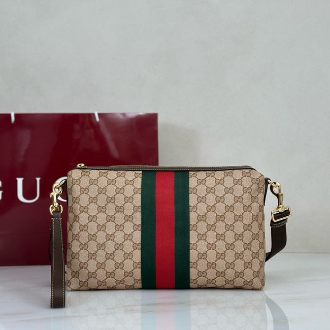 Gucci Essence Classic medium crossbody bag A002KX brown GG canvas Gucci Essence Classic medium crossbody bag A002KX brown GG canvas