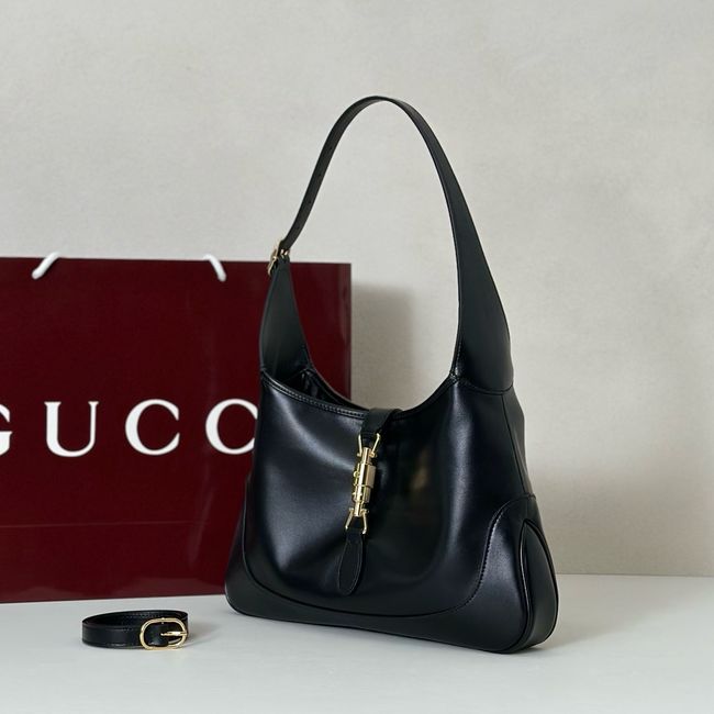 Gucci Jackie 1961 medium shoulder bag 863136 black hand-treated leather Gucci Jackie 1961 medium shoulder bag 863136 black hand-treated leather