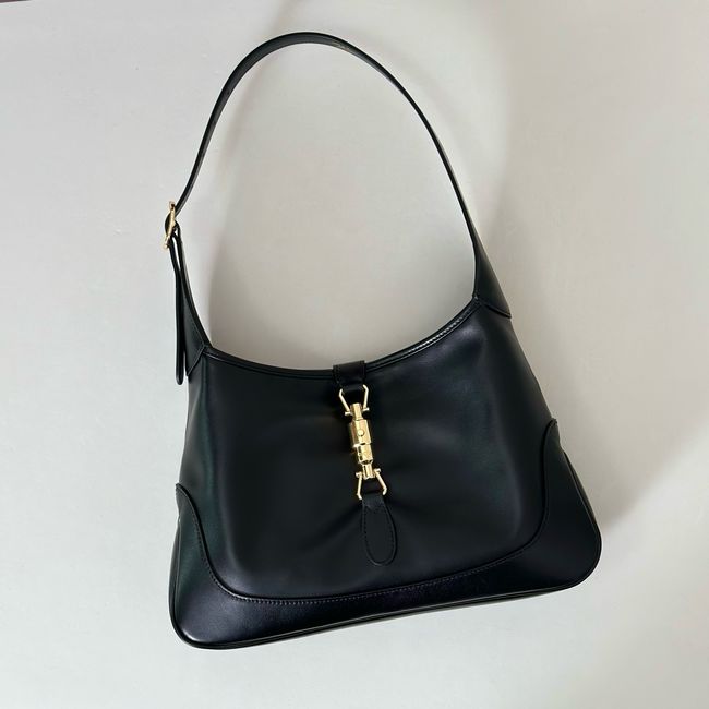 Gucci Jackie 1961 medium shoulder bag 863136 black hand-treated leather Gucci Jackie 1961 medium shoulder bag 863136 black hand-treated leather