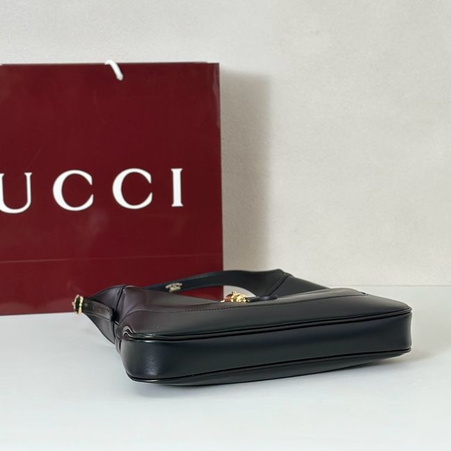 Gucci Jackie 1961 medium shoulder bag 863136 black hand-treated leather Gucci Jackie 1961 medium shoulder bag 863136 black hand-treated leather