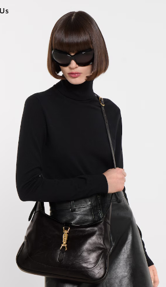 Gucci Jackie 1961 medium shoulder bag 863136 black hand-treated leather Gucci Jackie 1961 medium shoulder bag 863136 black hand-treated leather