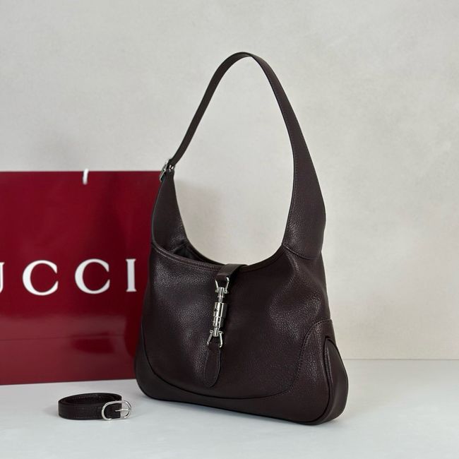 Gucci Jackie 1961 medium shoulder bag leather 863136 dark brown Gucci Jackie 1961 medium shoulder bag leather 863136 dark brown