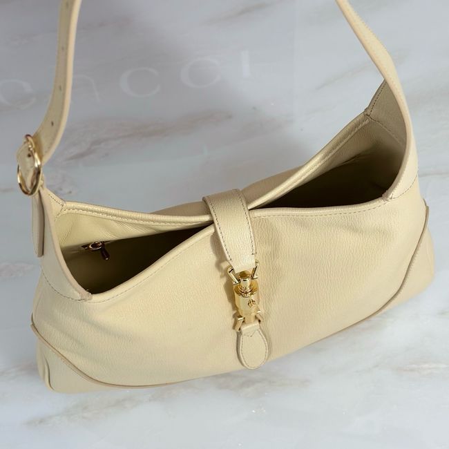 Gucci Jackie 1961 medium shoulder bag leather 863136 light yellow Gucci Jackie 1961 medium shoulder bag leather 863136 light yellow