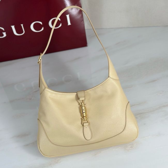 Gucci Jackie 1961 medium shoulder bag leather 863136 light yellow