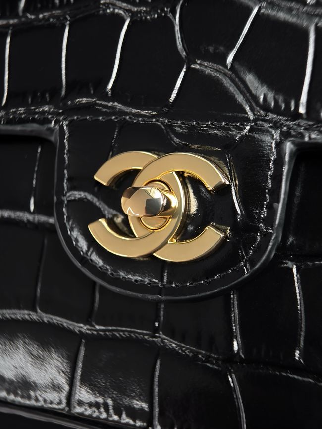 CHANEL Mini Flap Bag with Top Handle AS6424 black CHANEL Mini Flap Bag with Top Handle AS6424 black