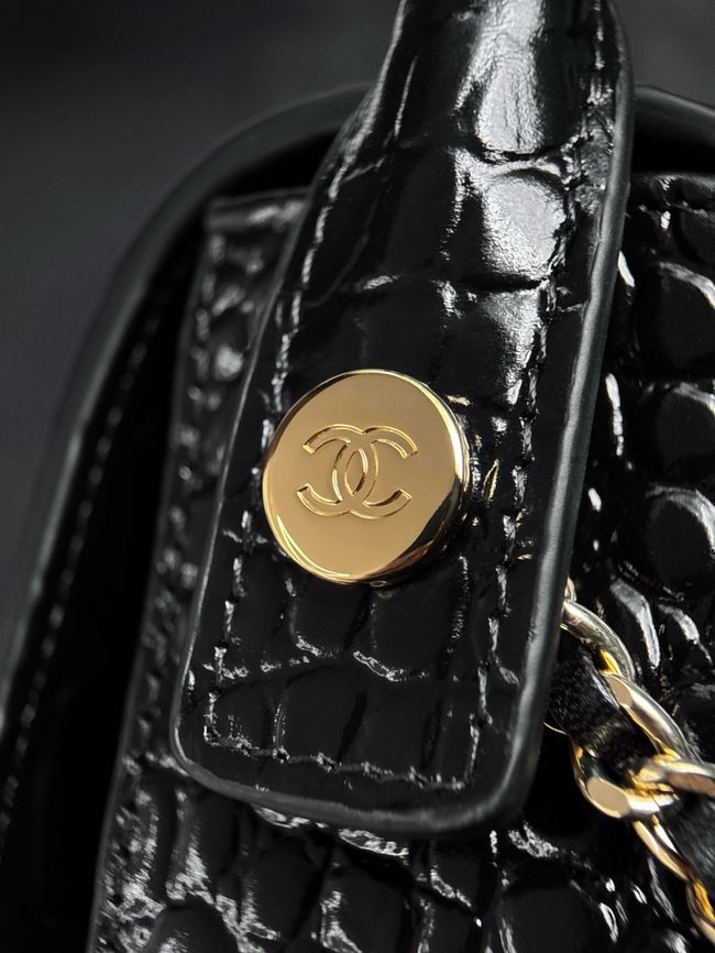 CHANEL Mini Flap Bag with Top Handle AS6424 black CHANEL Mini Flap Bag with Top Handle AS6424 black