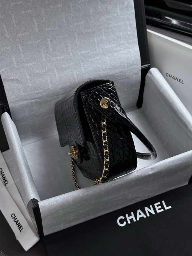 CHANEL Mini Flap Bag with Top Handle AS6424 black CHANEL Mini Flap Bag with Top Handle AS6424 black