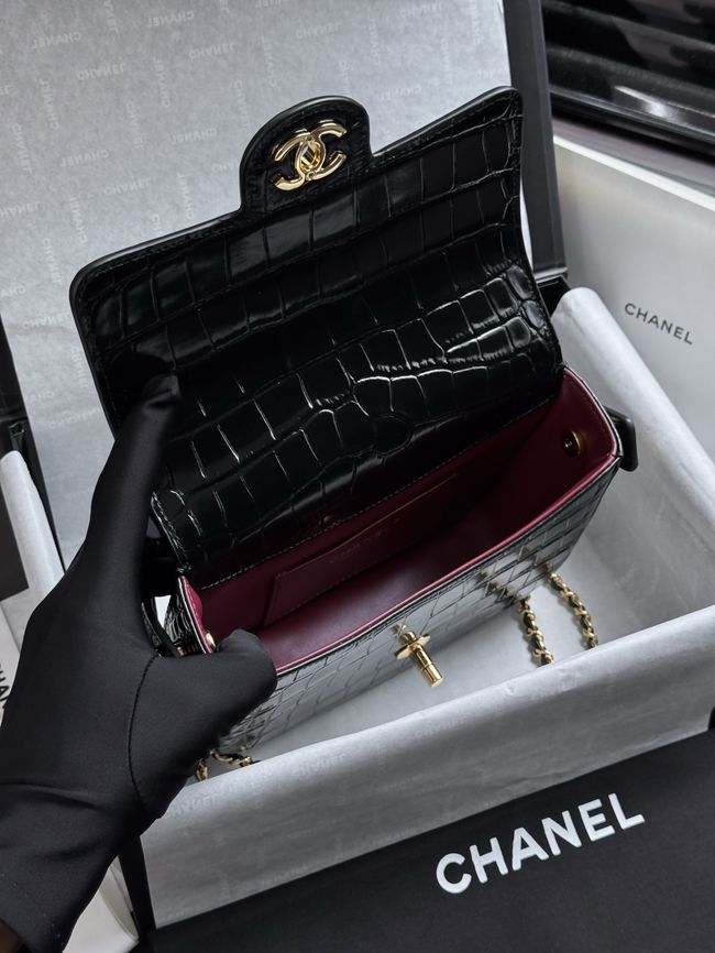 CHANEL Mini Flap Bag with Top Handle AS6424 black CHANEL Mini Flap Bag with Top Handle AS6424 black