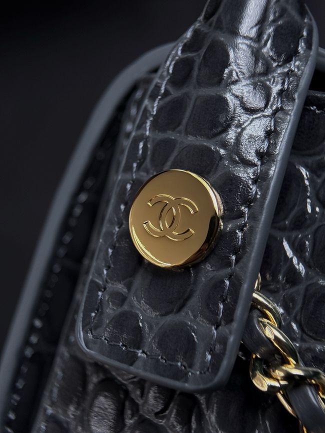 CHANEL Mini Flap Bag with Top Handle AS6424 dark blue