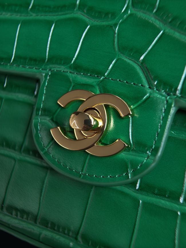 CHANEL Mini Flap Bag with Top Handle AS6424 green