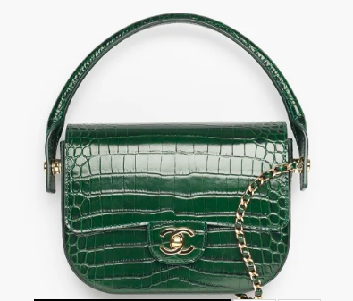 CHANEL Mini Flap Bag with Top Handle AS6424 green