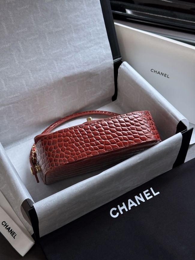 CHANEL Mini Flap Bag with Top Handle AS6424 red