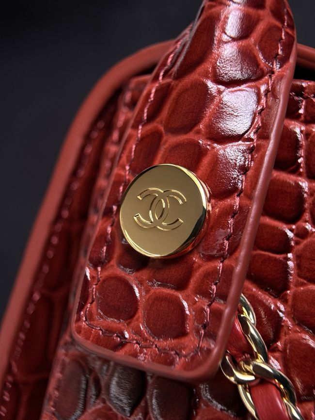 CHANEL Mini Flap Bag with Top Handle AS6424 red