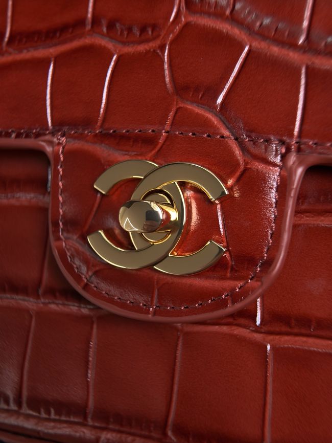 CHANEL Mini Flap Bag with Top Handle AS6424 red
