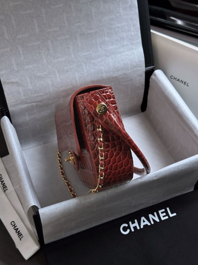 CHANEL Mini Flap Bag with Top Handle AS6424 red