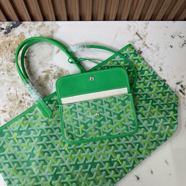 Goyard Goyardine canvas & Chevroches calfskin CL08P GREEN Goyard Goyardine canvas & Chevroches calfskin CL08P GREEN