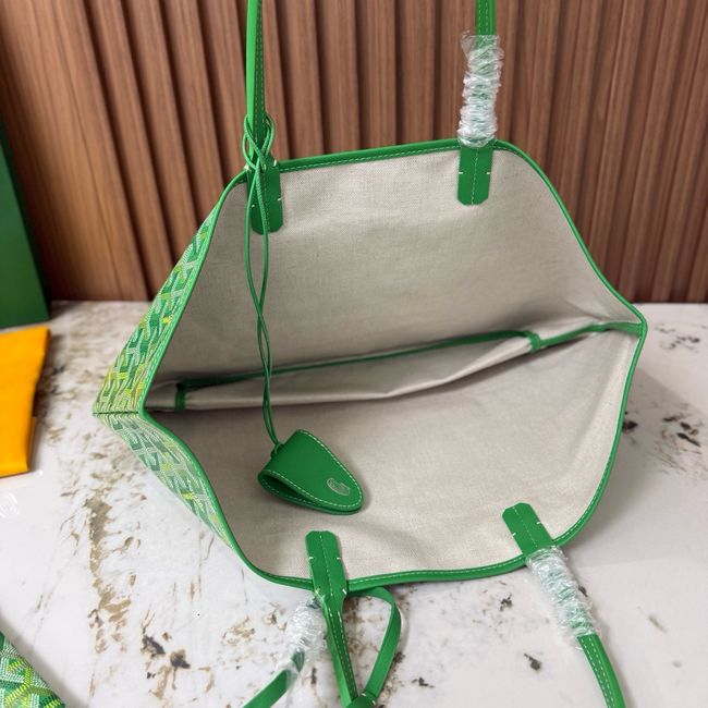 Goyard Goyardine canvas & Chevroches calfskin CL08P GREEN Goyard Goyardine canvas & Chevroches calfskin CL08P GREEN