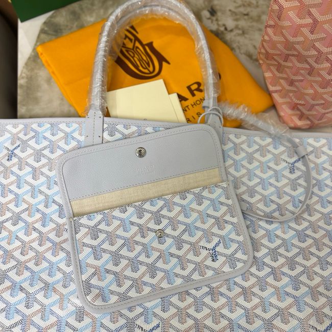 Goyard Goyardine canvas & Chevroches calfskin CL08P LIGHT BLUE Goyard Goyardine canvas & Chevroches calfskin CL08P LIGHT BLUE