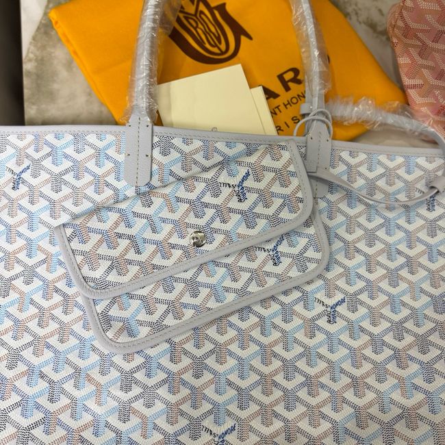 Goyard Goyardine canvas & Chevroches calfskin CL08P LIGHT BLUE Goyard Goyardine canvas & Chevroches calfskin CL08P LIGHT BLUE