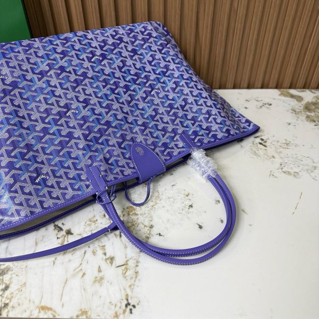 Goyard Goyardine canvas & Chevroches calfskin Large bag CL09P BLUE Goyard Goyardine canvas & Chevroches calfskin Large bag CL09P BLUE