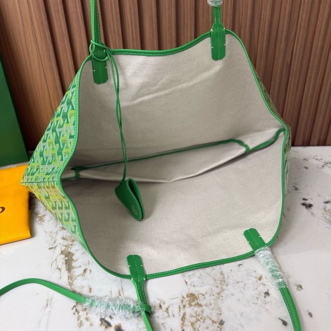 Goyard Goyardine canvas & Chevroches calfskin Large bag CL09P GREEN Goyard Goyardine canvas & Chevroches calfskin Large bag CL09P GREEN