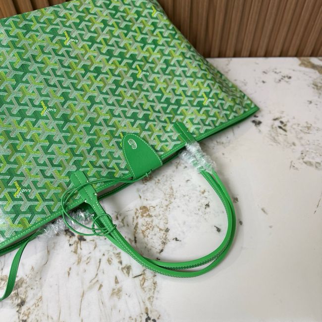 Goyard Goyardine canvas & Chevroches calfskin Large bag CL09P GREEN Goyard Goyardine canvas & Chevroches calfskin Large bag CL09P GREEN