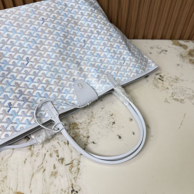 Goyard Goyardine canvas & Chevroches calfskin Large bag CL09P LIGHT BLUE
