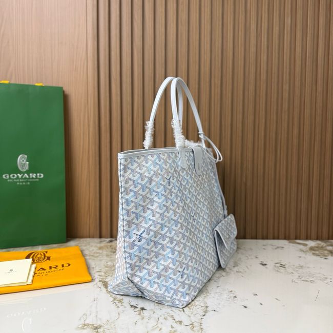 Goyard Goyardine canvas & Chevroches calfskin Large bag CL09P LIGHT BLUE