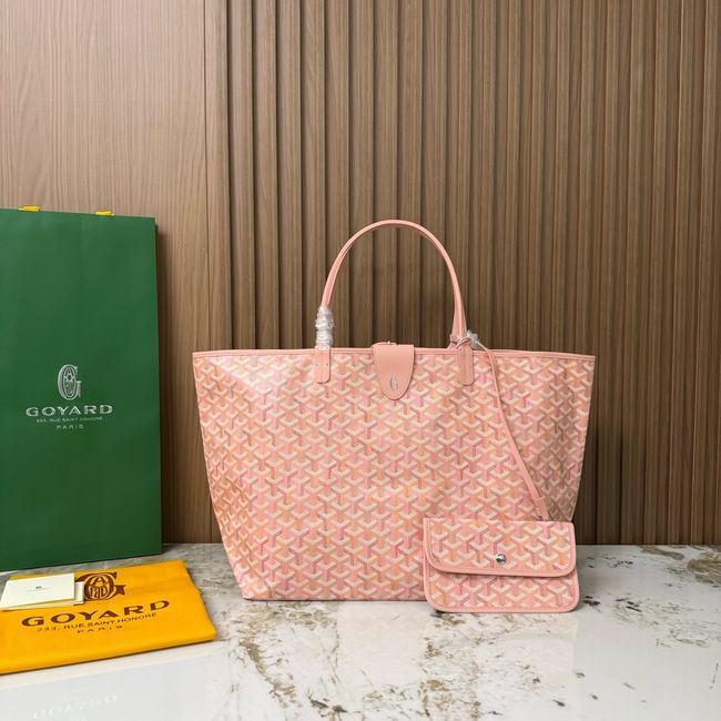 Goyard Goyardine canvas & Chevroches calfskin Large bag CL09P PINK