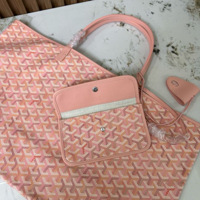 Goyard Goyardine canvas & Chevroches calfskin Large bag CL09P PINK Goyard Goyardine canvas & Chevroches calfskin Large bag CL09P PINK