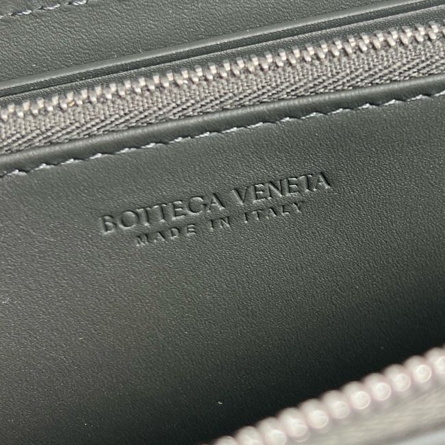 Bottega Veneta Woven Mycelium Zip-Around Wallet 02008 dark green