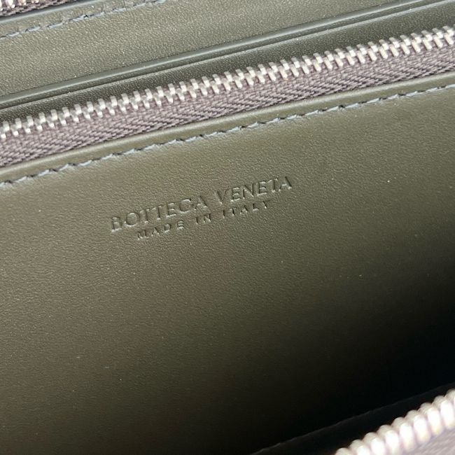 Bottega Veneta Woven Mycelium Zip-Around Wallet A003AD DARK GREEN Bottega Veneta Woven Mycelium Zip-Around Wallet A003AD DARK GREEN