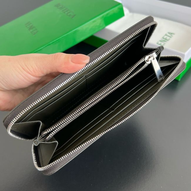 Bottega Veneta Woven Mycelium Zip-Around Wallet A003AD DARK GREEN Bottega Veneta Woven Mycelium Zip-Around Wallet A003AD DARK GREEN