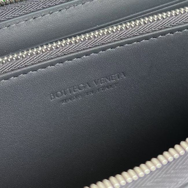 Bottega Veneta Woven Mycelium Zip-Around Wallet A003AD dark blue Bottega Veneta Woven Mycelium Zip-Around Wallet A003AD dark blue