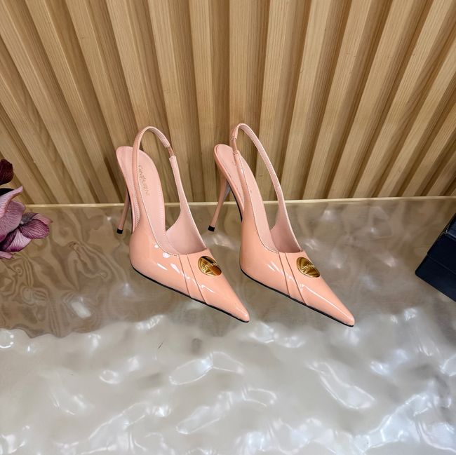 Saint Laurent LOUIS slingback pumps in patent leather and satin A001C-1 Saint Laurent LOUIS slingback pumps in patent leather and satin A001C-1