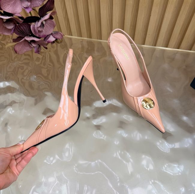 Saint Laurent LOUIS slingback pumps in patent leather and satin A001C-1 Saint Laurent LOUIS slingback pumps in patent leather and satin A001C-1