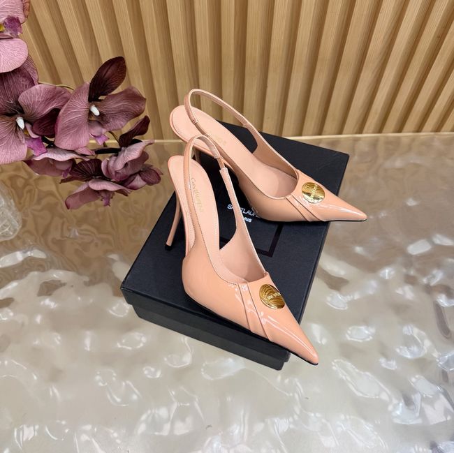 Saint Laurent LOUIS slingback pumps in patent leather and satin A001C-1 Saint Laurent LOUIS slingback pumps in patent leather and satin A001C-1