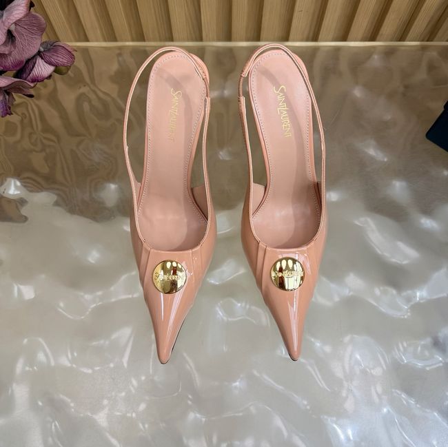 Saint Laurent LOUIS slingback pumps in patent leather and satin A001C-1 Saint Laurent LOUIS slingback pumps in patent leather and satin A001C-1
