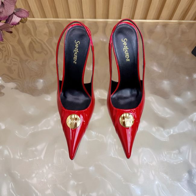 Saint Laurent LOUIS slingback pumps in patent leather and satin A001C-3 Saint Laurent LOUIS slingback pumps in patent leather and satin A001C-3