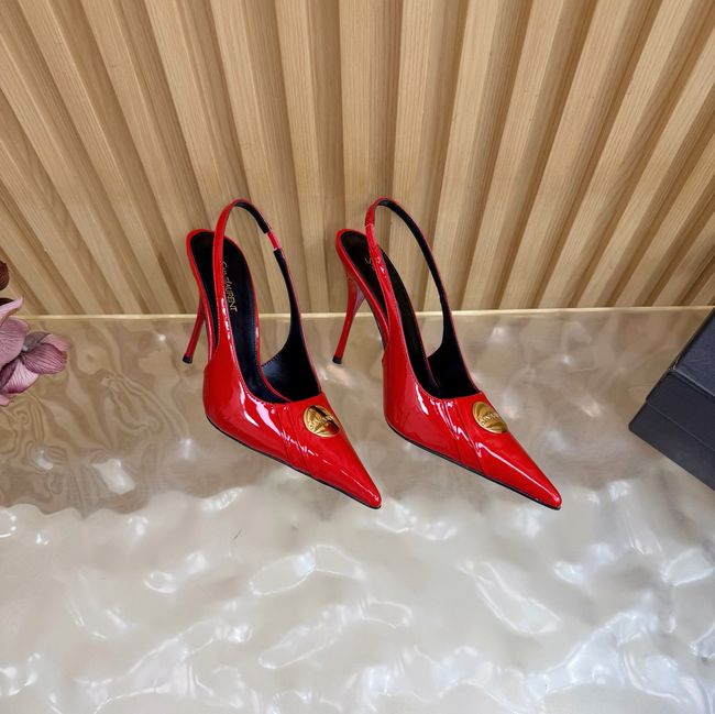 Saint Laurent LOUIS slingback pumps in patent leather and satin A001C-3 Saint Laurent LOUIS slingback pumps in patent leather and satin A001C-3