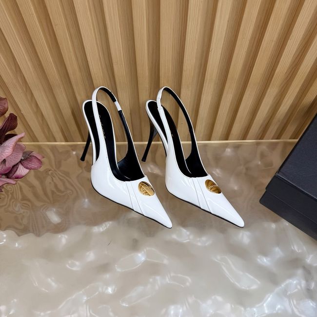 Saint Laurent LOUIS slingback pumps in patent leather and satin A001C-4 Saint Laurent LOUIS slingback pumps in patent leather and satin A001C-4