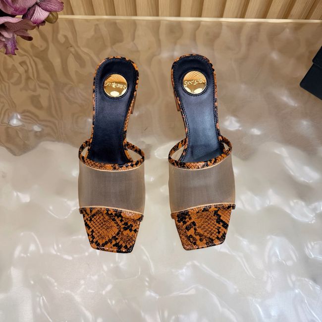 Yves saint Laurent SIP mule sandals in mesh and python 67092-1 Yves saint Laurent SIP mule sandals in mesh and python 67092-1