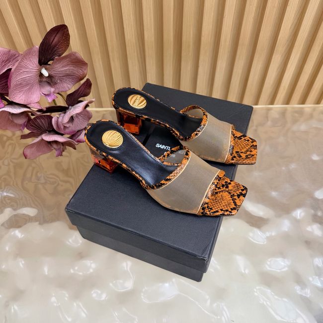 Yves saint Laurent SIP mule sandals in mesh and python 67092-1 Yves saint Laurent SIP mule sandals in mesh and python 67092-1