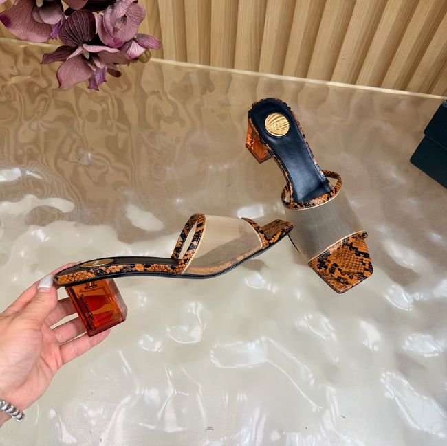 Yves saint Laurent SIP mule sandals in mesh and python 67092-1 Yves saint Laurent SIP mule sandals in mesh and python 67092-1