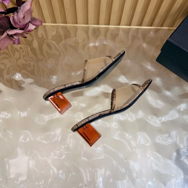 Yves saint Laurent SIP mule sandals in mesh and python 67092-2 Yves saint Laurent SIP mule sandals in mesh and python 67092-2