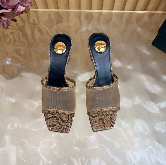 Yves saint Laurent SIP mule sandals in mesh and python 67092-2 Yves saint Laurent SIP mule sandals in mesh and python 67092-2