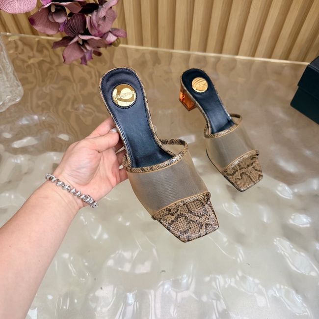 Yves saint Laurent SIP mule sandals in mesh and python 67092-2 Yves saint Laurent SIP mule sandals in mesh and python 67092-2