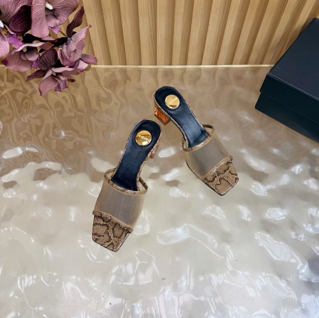 Yves saint Laurent SIP mule sandals in mesh and python 67092-2 Yves saint Laurent SIP mule sandals in mesh and python 67092-2