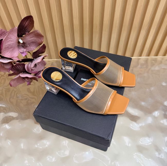 Yves saint Laurent SIP mule sandals in mesh and python 67092-6
